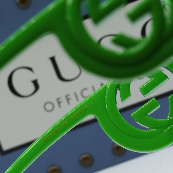FINAL PRICE NEW GUCCI GG1325S 009 ACID GREEN/GREY SUNGLASSES - Picture 6 of 9